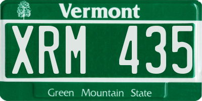 VT license plate XRM435