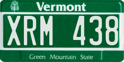 VT license plate XRM438