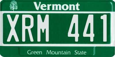 VT license plate XRM441
