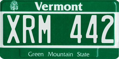 VT license plate XRM442
