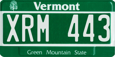 VT license plate XRM443