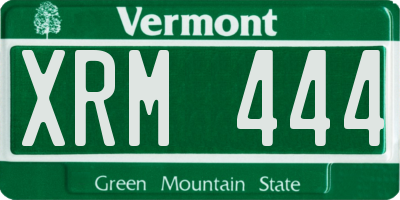 VT license plate XRM444