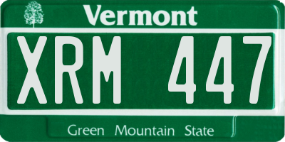 VT license plate XRM447