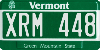 VT license plate XRM448