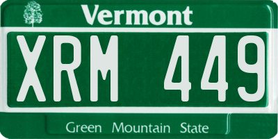 VT license plate XRM449
