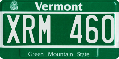 VT license plate XRM460
