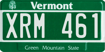 VT license plate XRM461