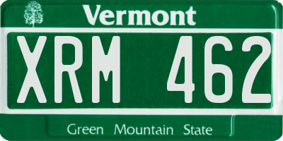 VT license plate XRM462