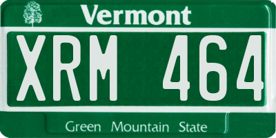 VT license plate XRM464