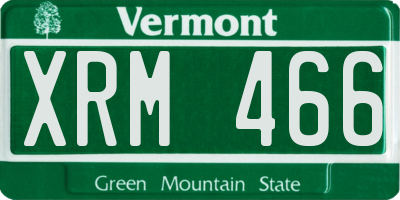 VT license plate XRM466