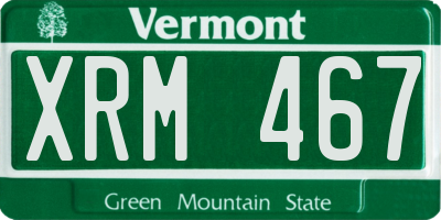VT license plate XRM467