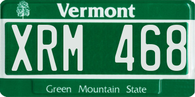 VT license plate XRM468