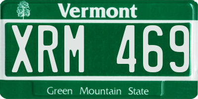 VT license plate XRM469