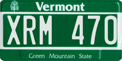 VT license plate XRM470