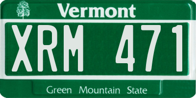 VT license plate XRM471