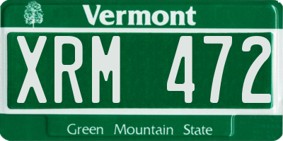 VT license plate XRM472