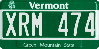 VT license plate XRM474