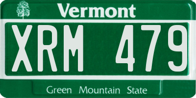 VT license plate XRM479
