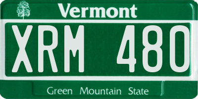 VT license plate XRM480