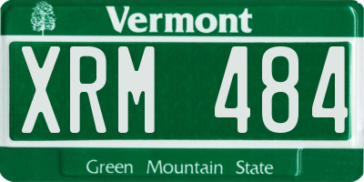 VT license plate XRM484