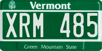 VT license plate XRM485