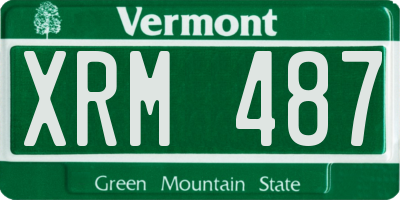 VT license plate XRM487