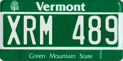 VT license plate XRM489