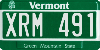 VT license plate XRM491