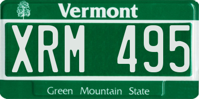 VT license plate XRM495