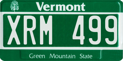 VT license plate XRM499