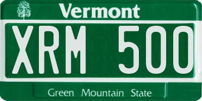 VT license plate XRM500
