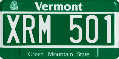 VT license plate XRM501