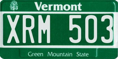 VT license plate XRM503