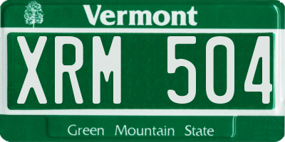 VT license plate XRM504