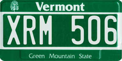 VT license plate XRM506