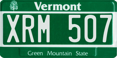 VT license plate XRM507