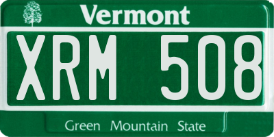 VT license plate XRM508