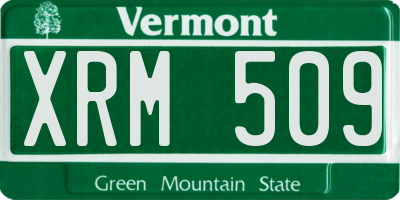 VT license plate XRM509