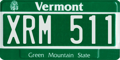 VT license plate XRM511
