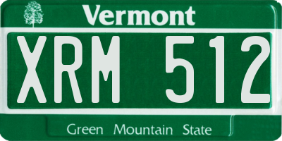 VT license plate XRM512