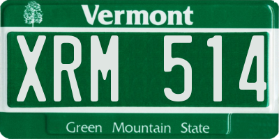 VT license plate XRM514
