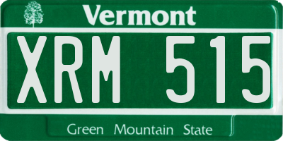 VT license plate XRM515