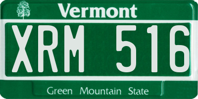 VT license plate XRM516