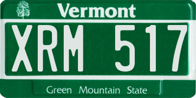 VT license plate XRM517