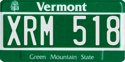 VT license plate XRM518