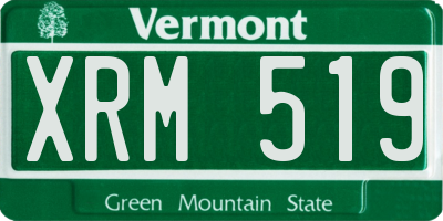 VT license plate XRM519