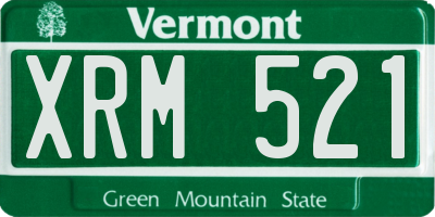 VT license plate XRM521