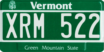 VT license plate XRM522