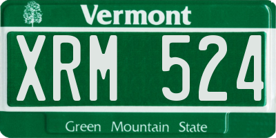 VT license plate XRM524