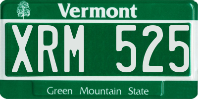 VT license plate XRM525